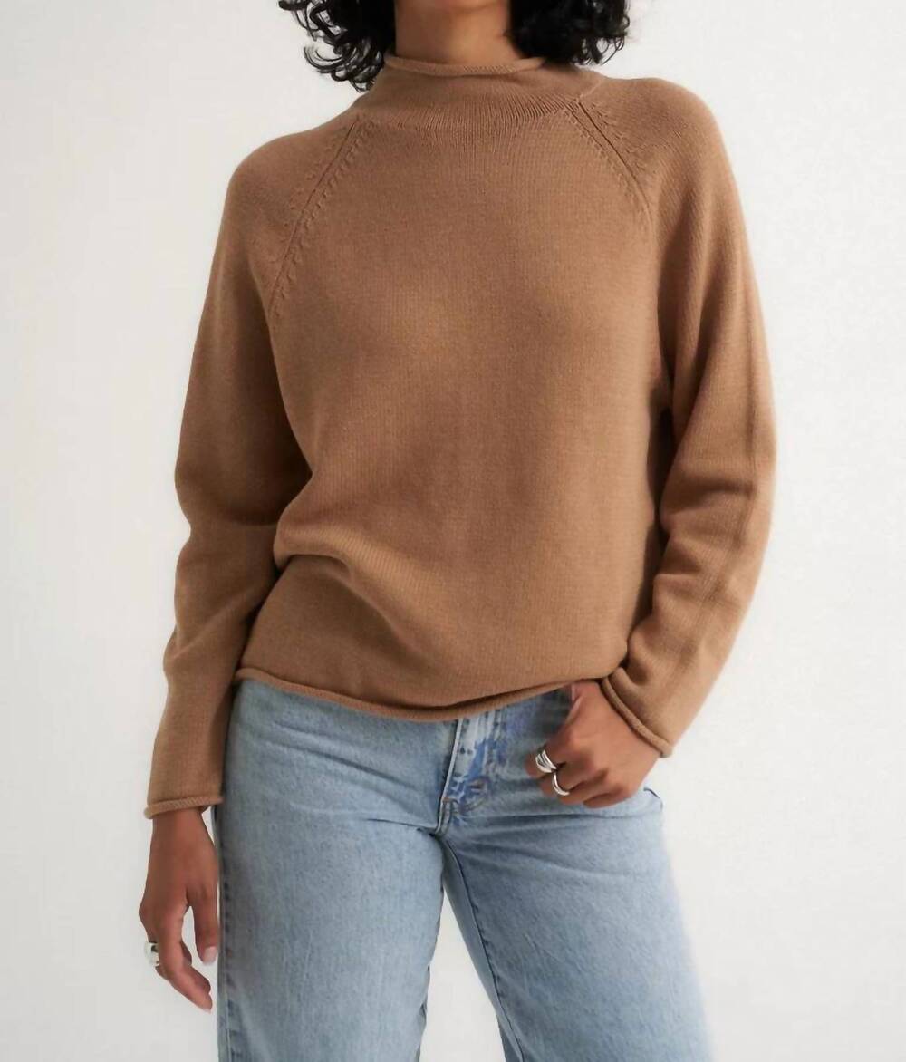 NEW CALLAHAN the mock neck top in camel